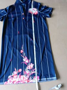 Vintage Navy Striped Floral Dress