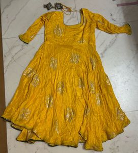 Elegant Yellow Anarkali Gown