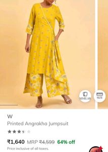 NEW Angarkha JUMPSUIT Yellow Printed