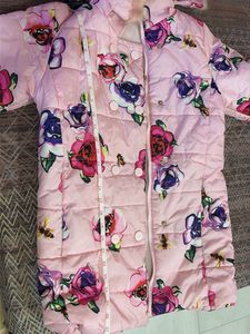 Pink Floral Puffer Jacket