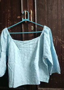 Light Blue Crop Top