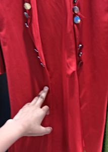 Red long jacket For girls can wear with a Tan top