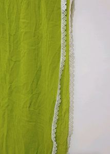 Green Dupatta White Lace