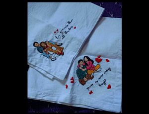 Embroidered Couple hanky