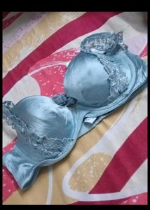 Light Blue Lace Trim Bra