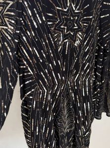 Imported Sequin Embellished Black Party Dress
