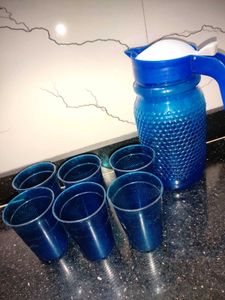 Blue jug and glass set☀️