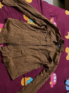Men's Casual Brown Long Sleeve Shirt