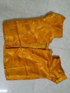 orange Brocade Blouse
