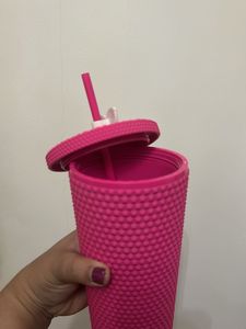 Barbie Pink Studded Tumbler with Straw