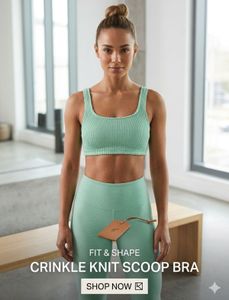 Crinkle Knit Scoop Bra