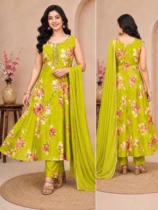 Vibrant Floral Print anarkali Set