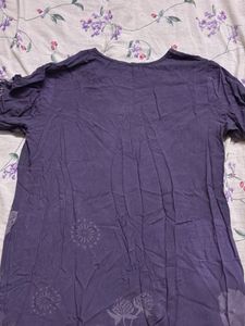 Purple Floral Print Kurta