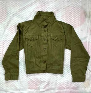 Olive Green Denim Jacket