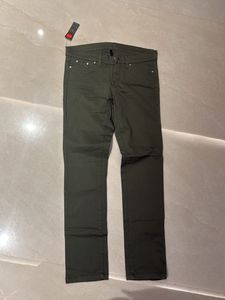 Olive Green Slim Fit Pants