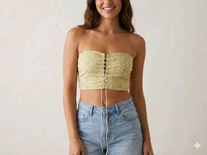Floral Lace-Up Tube Top