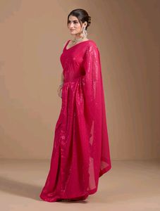 Party Trending Heavy Embellished &amp; Sequined Saree