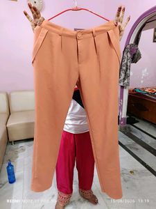 Peach Pleated Trousers