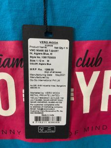 VeroModa Curve Tarquoise Graphic Oversize T-Shirt