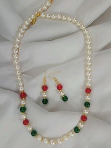 Pearl Necklace &amp; Earring Set(Free delivery)