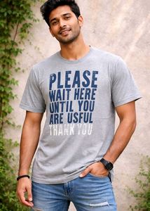 Graphic Print Tee - 'Wait Here'