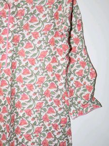 Floral Print Cotton Kurta
