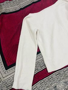 White Casual Knit Top