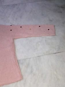 Cute Pink Heart Pattern Sweater