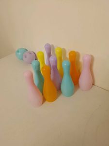 Plastic Bowling Pins and Balls Toy Set