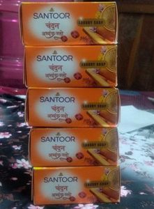 Santoor Chandan Abhyang glow Soap ...combo of 5