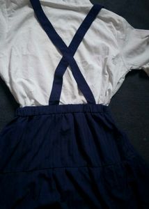 Women's Navy Blue Suspender Dress