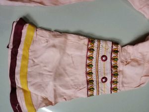 Elegant Peach Embroidered Kurta