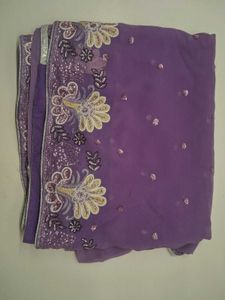 Lavender colour saree