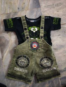 Cute Doraemon Overalls Set for Kids