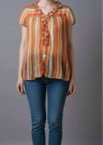 Striped Ruffle Blouse