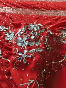 y2k Red heavy handwork Saree