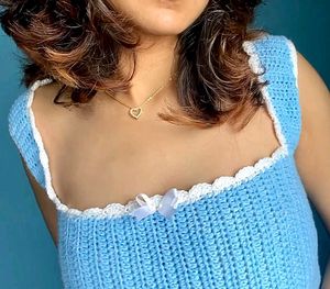 Crochet Blue Tank Top