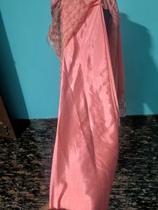 Unstitched Party Wear Ethnic Gown With Beautiful E