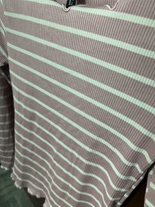 Pink Striped Long Sleeve Top