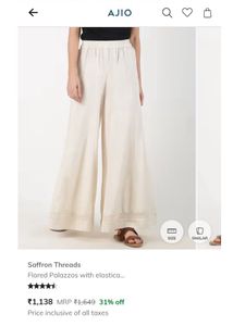 Off White Palazzo Pants