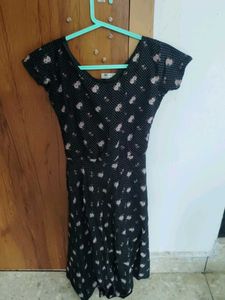 Chic Black Floral Print Dress