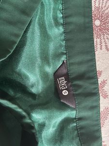 Elegant Two Tier Green Pre stitched Saree with Res