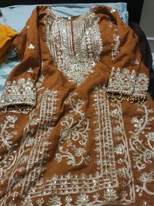 Embroidered Brown Kurta