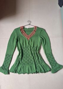 Vintage Knit Crochet Sweater