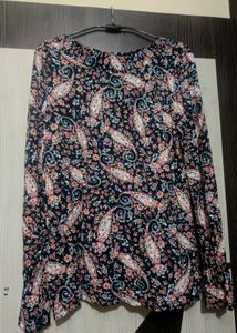 Stylish Paisley Print Long Sleeve Top