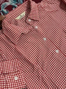 Classic Red Gingham Button-Up Shirt
