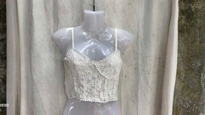 I. White Lace Corset Top