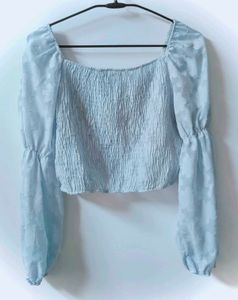 Sweetheart Neck Puff Sleeve Crop Top