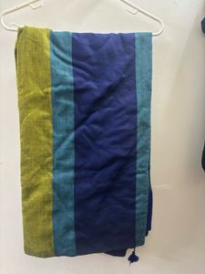 Gehen Blue &amp; Green Striped  Saree