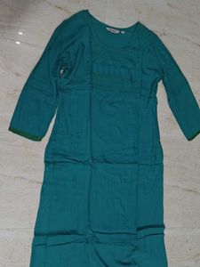 Teal Embroidered Kurta
